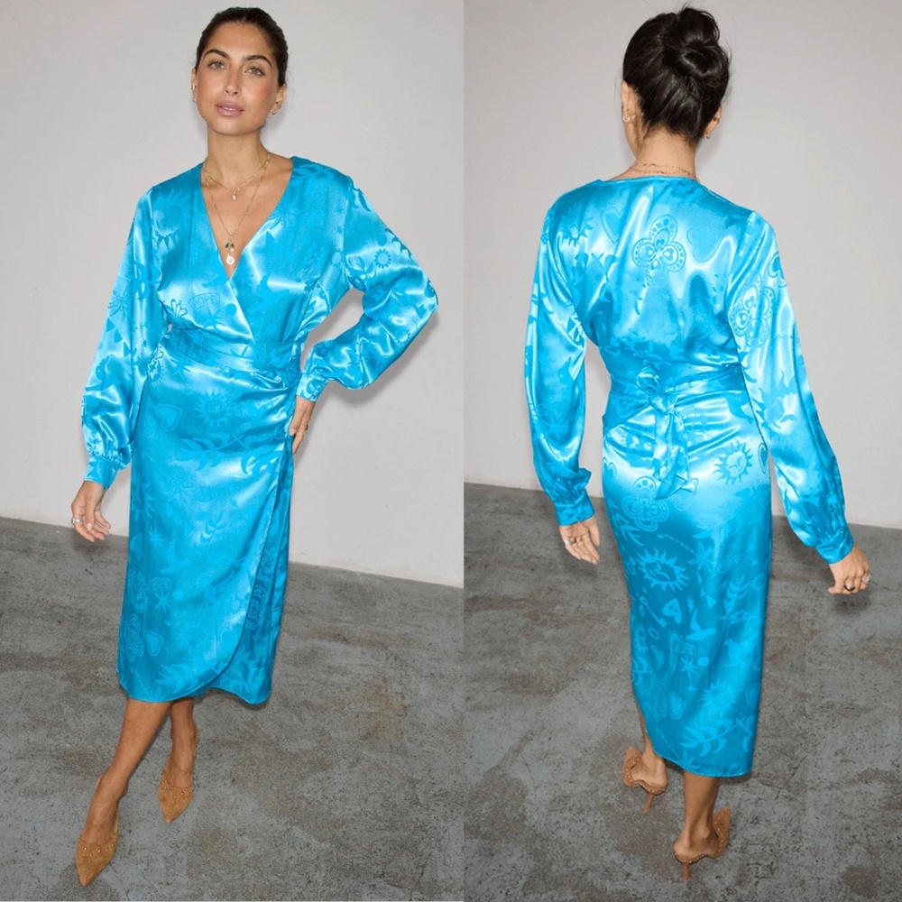 NWT Never Fully Dressed Turquoise Sundazed Summer Vienna Wrap Dress